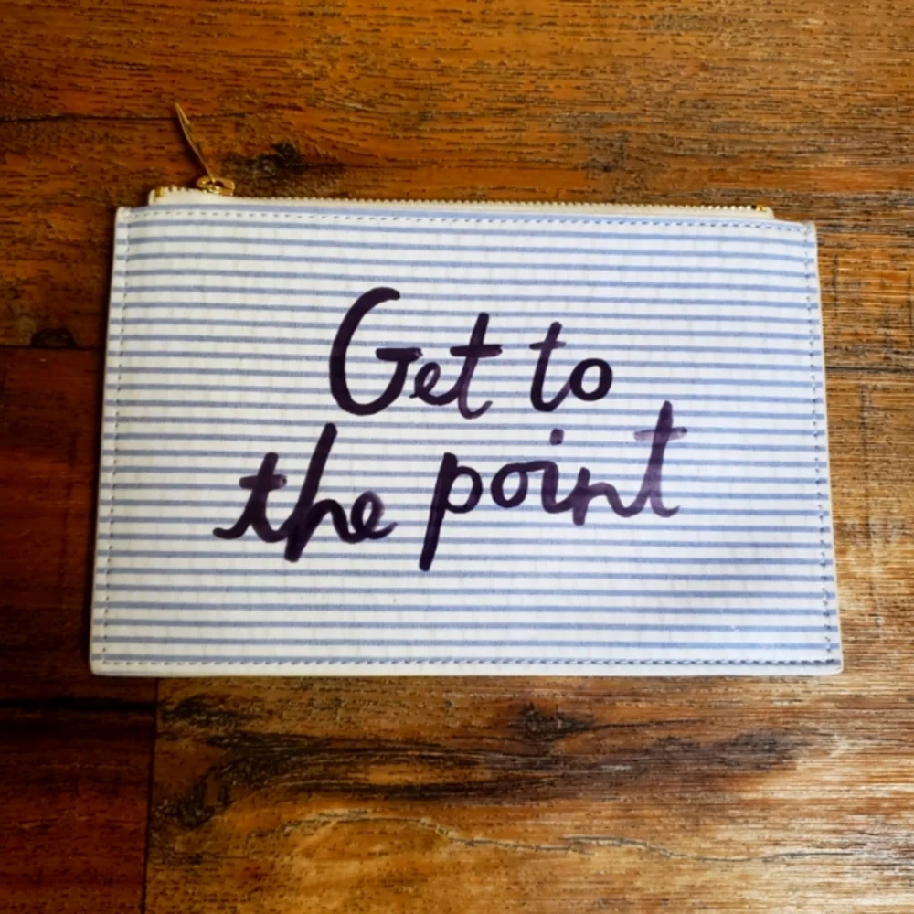 Kate Spade Blue and White Pencil Case Office Essential
